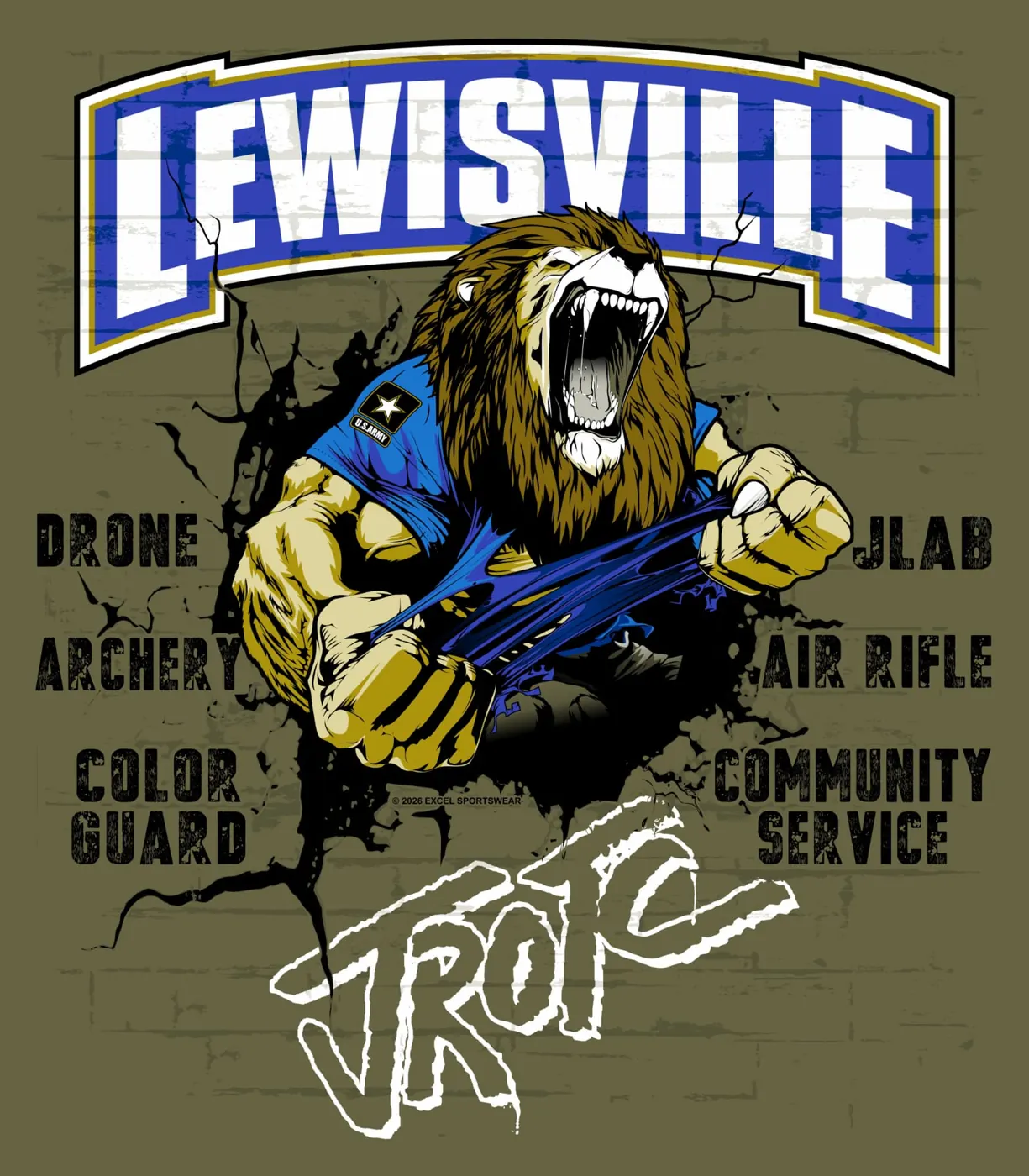 Lewisville JROTC — Lewisville High School JROTC shirt design by Excel Sportswear