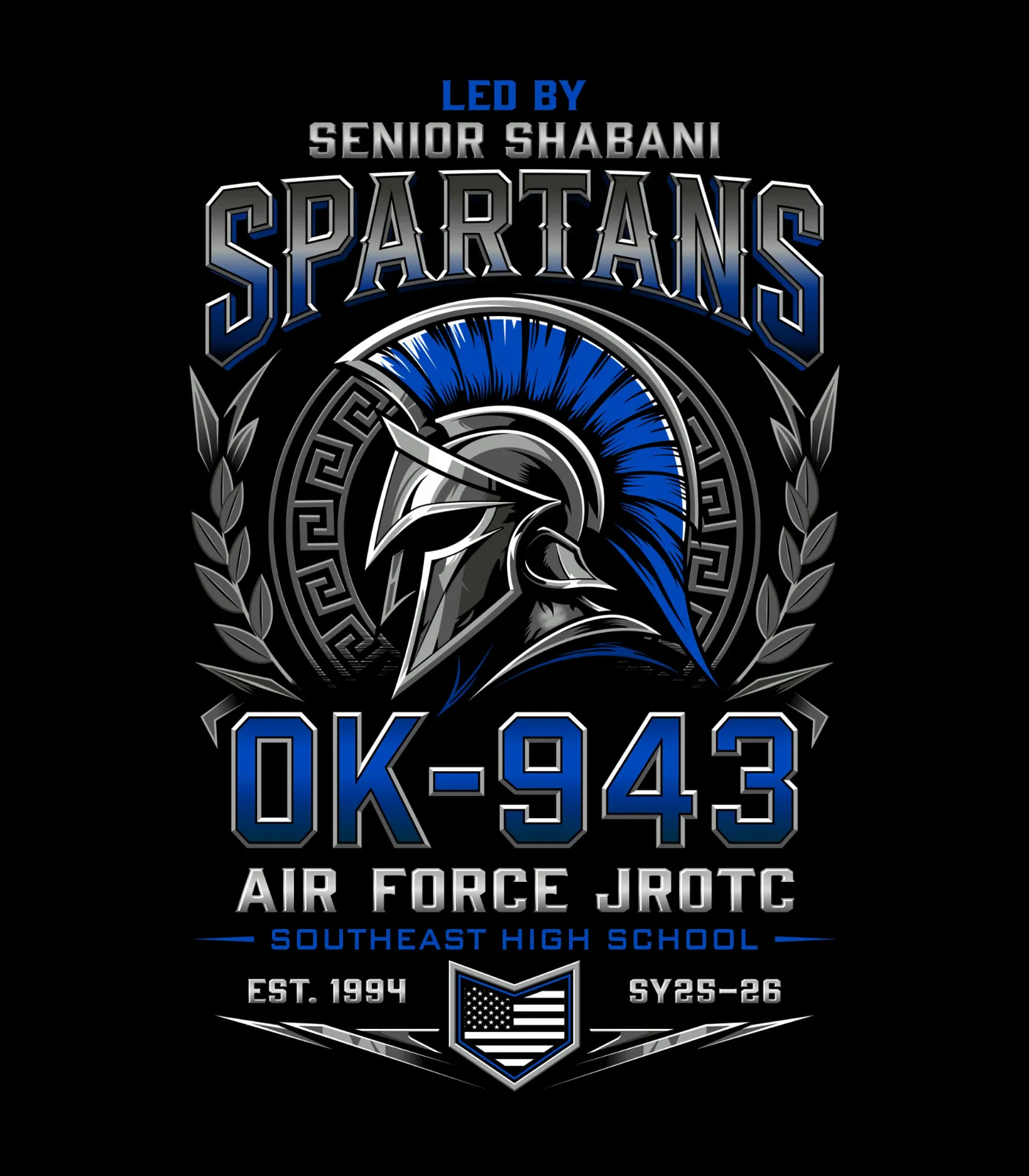 Spartans OK-943 — Southeast High School Air Force JROTC shirt design by Excel Sportswear