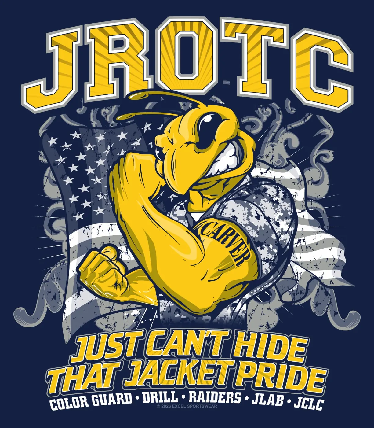 Just Can't Hide That Jacket Pride — Carver High School JROTC shirt design by Excel Sportswear