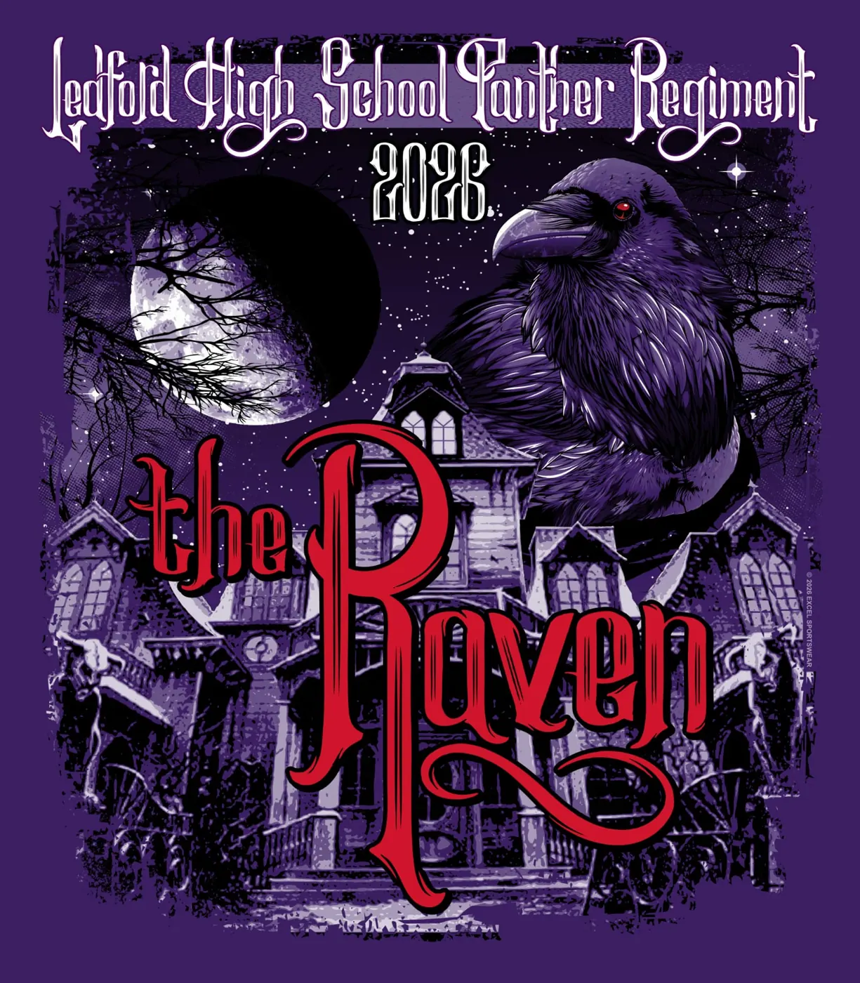 The Raven — Ledford High School Panther Regiment Band shirt design by Excel Sportswear